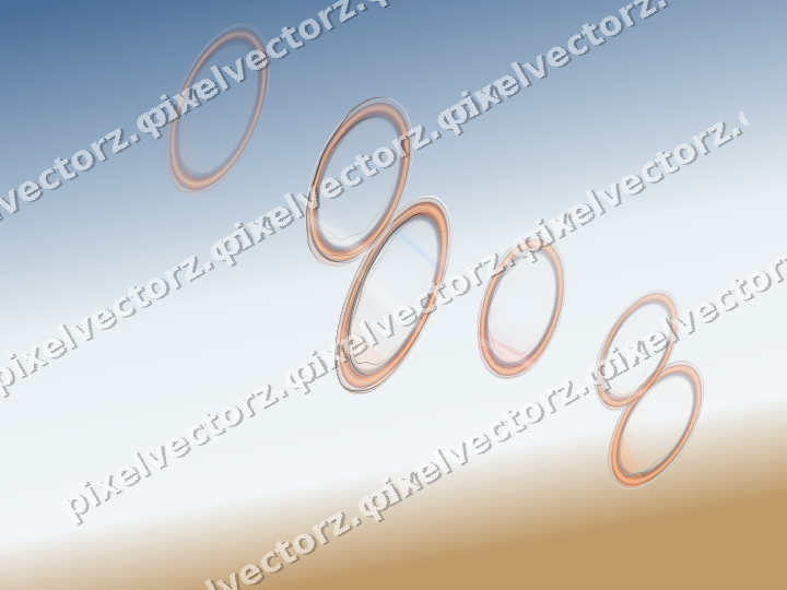 Abstract glass arc in blue and red