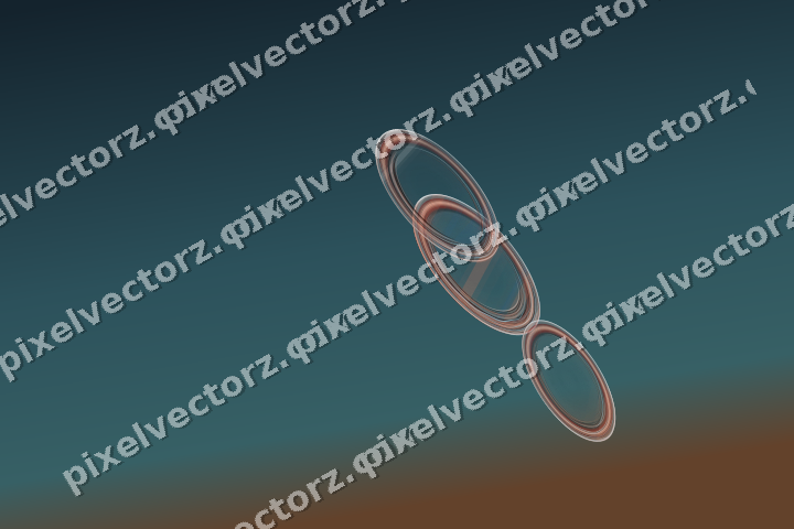 Abstract glass arc in orange and cyan