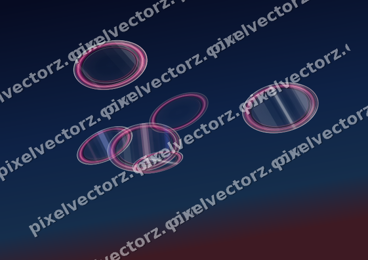 Abstract glass arc in pink and blue