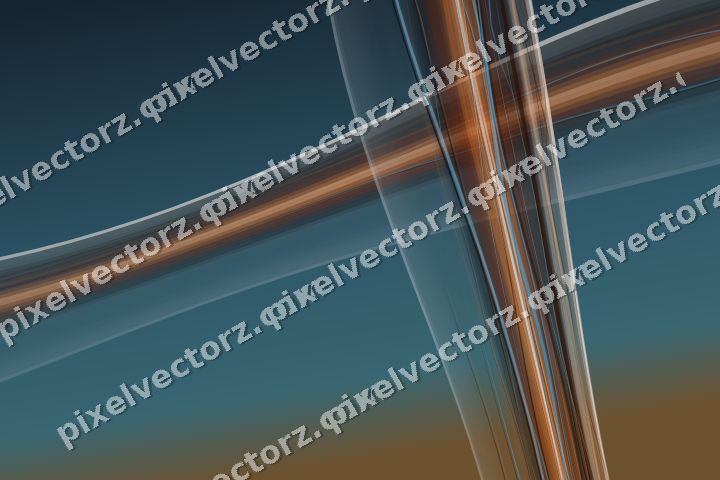 Abstract glass arc in blue and orange