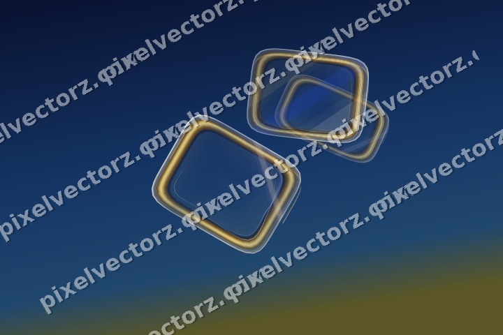 Abstract glass arc in amber and blue