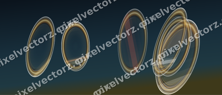 Abstract glass arc in orange and amber
