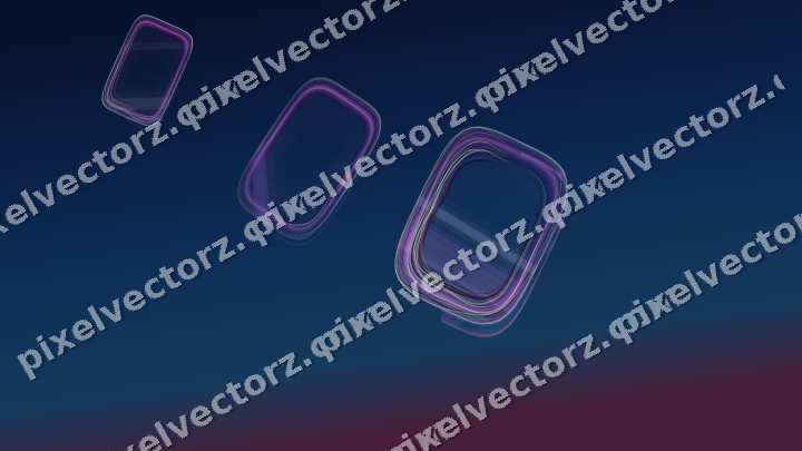 Abstract glass arc in purple and blue