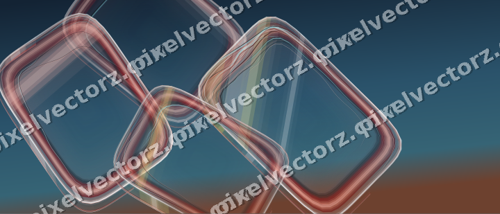 Abstract glass arc in yellow and red