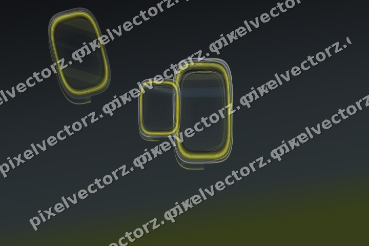 Abstract glass arc in yellow and grey
