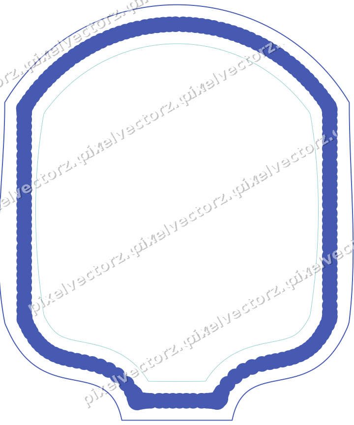 Dekorativer Zierrahmen in Blau und Türkis mit Tafel und Rundbogen