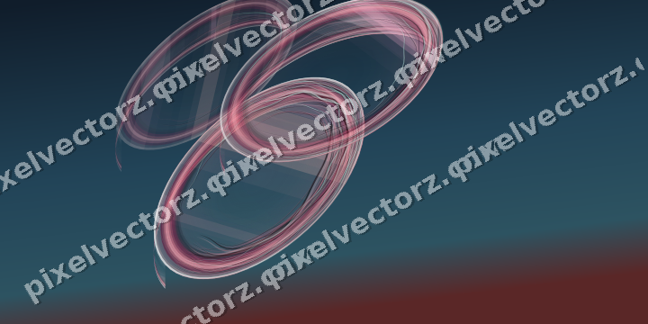 Abstract glass arc in pale pink and pale red