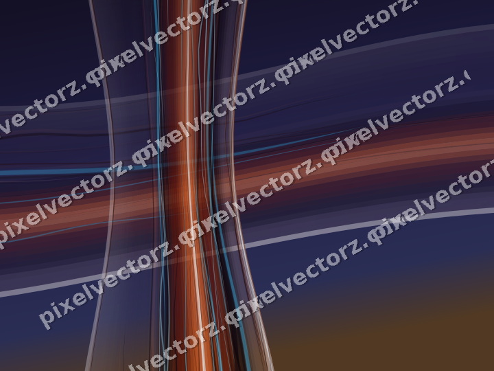 Abstract glass arc in orange and blue