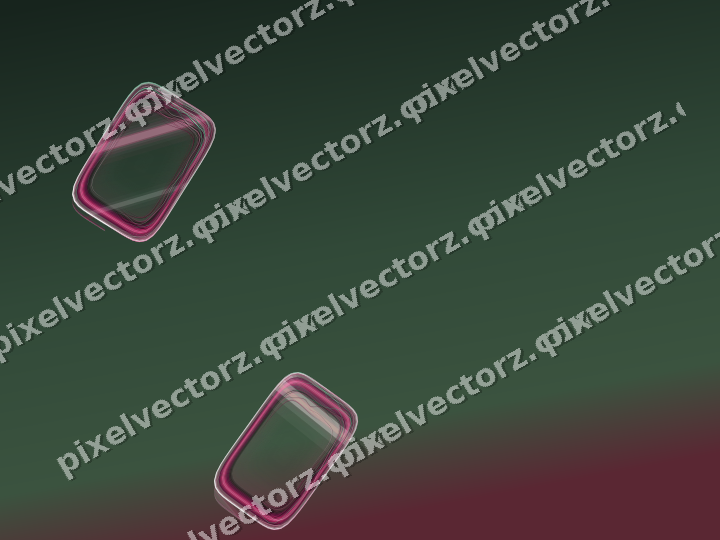 Abstract glass arc in dark pink and green