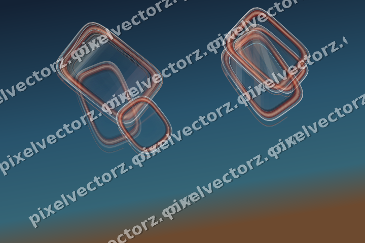 Abstract glass arc in red and orange