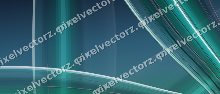 Abstract glass arc in cyan and teal