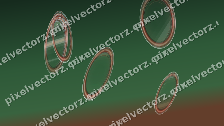 Abstract glass arc in dark green and red