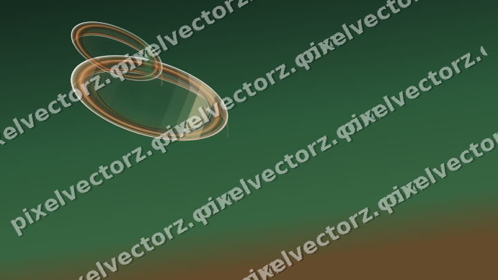 Abstract glass arc in dark green and orange