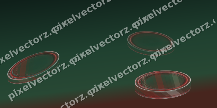 Abstract glass arc in dark red and dark green