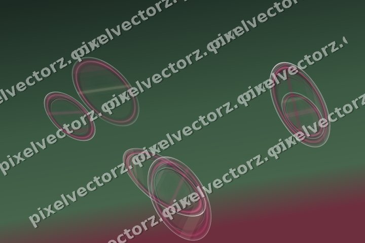 Abstract glass arc in dark pink and green