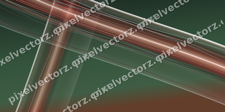 Abstract glass arc in dark green and red