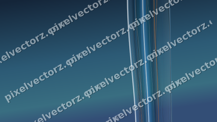 Abstract glass arc in teal and pale cyan
