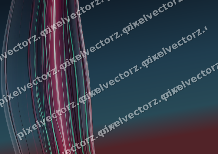 Abstract glass arc in dark lime and dark pink