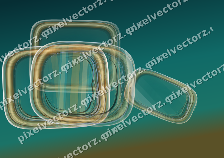 Abstract glass arc in amber and dark teal