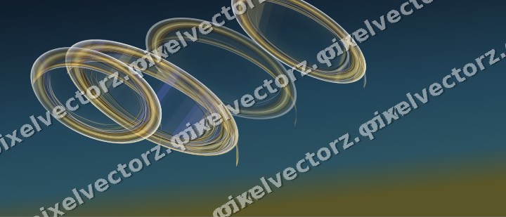 Abstract glass arc in dark blue and amber