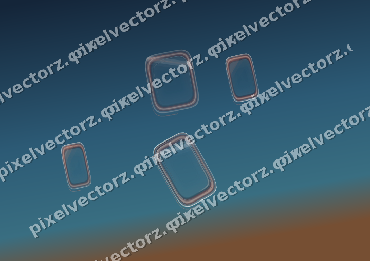 Abstract glass arc in orange and cyan