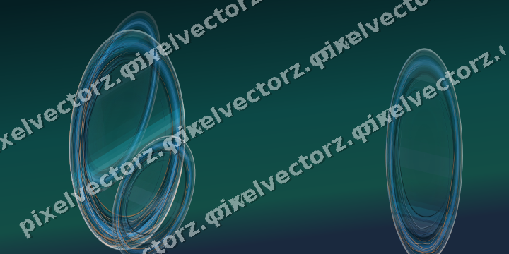 Abstract glass arc in teal and pale cyan