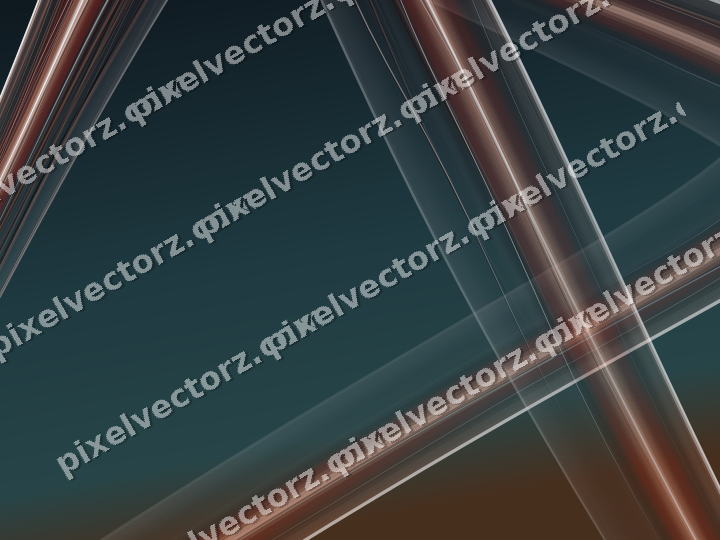 Abstract glass arc in orange and cyan
