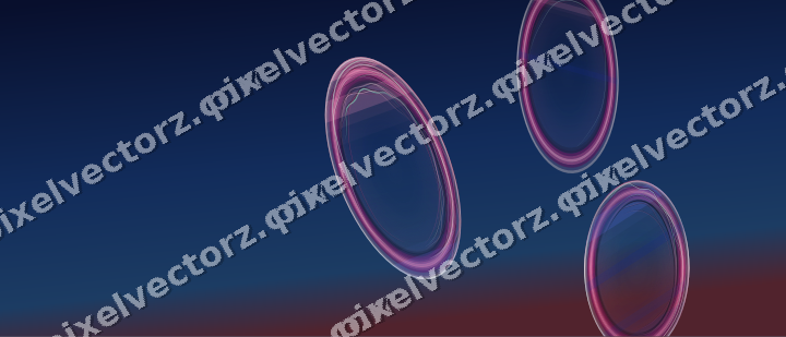 Abstract glass arc in pink and blue