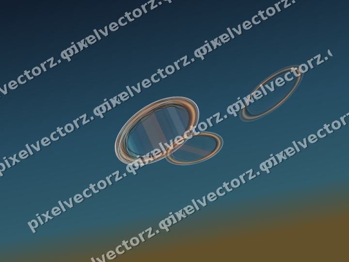 Abstract glass arc in dark teal and orange