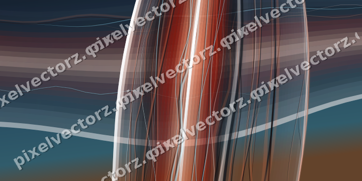 Abstract glass arc in red and orange