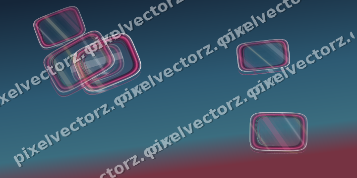 Abstract glass arc in dark pink and yellow