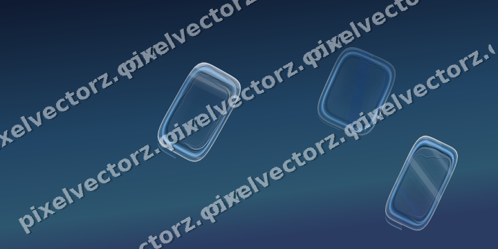 Abstract glass arc in dark blue and white