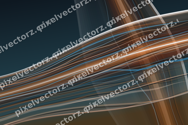 Abstract glass arc in blue and orange