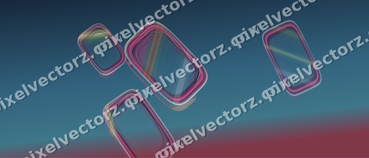 Abstract glass arc in lime and pink