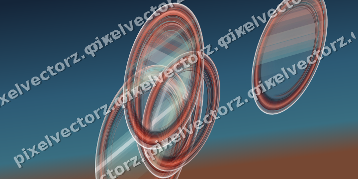 Abstract glass arc in red and orange
