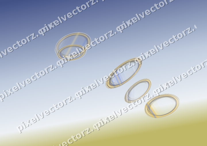 Abstract glass arc in amber and blue
