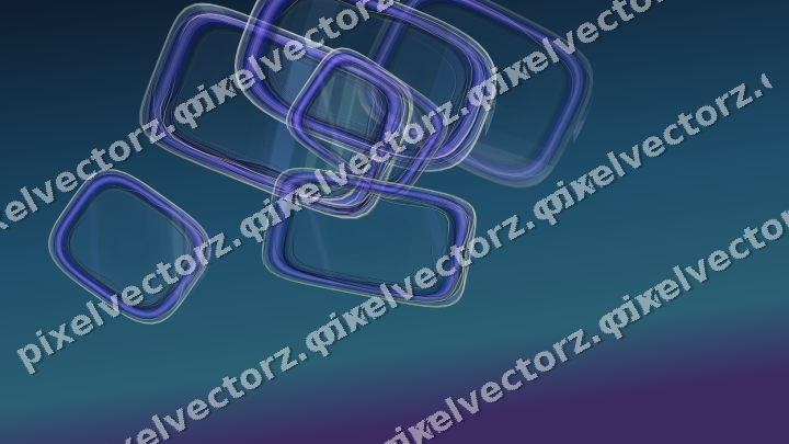 Abstract glass arc in blue and cyan