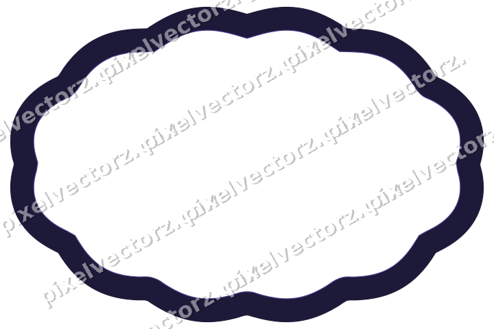 Dekorativer Zierrahmen in Orange und Blau mit Oval und Lappenrand