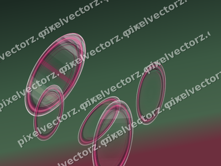 Abstract glass arc in dark pink and green