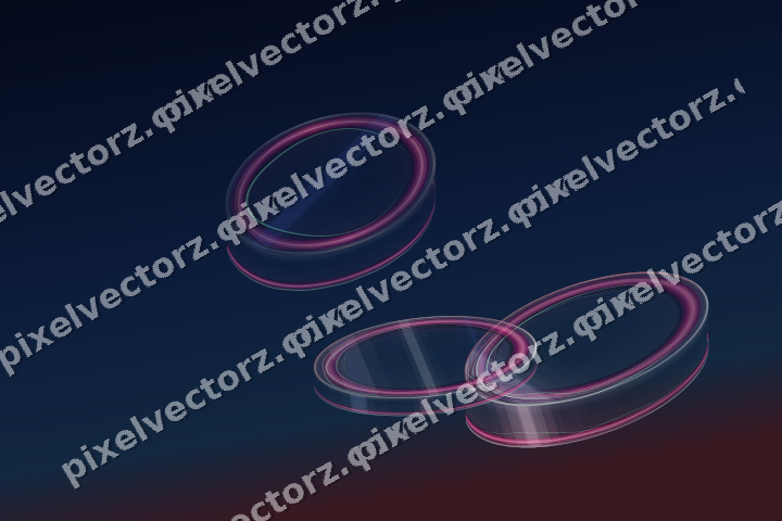 Abstract glass arc in pink and blue
