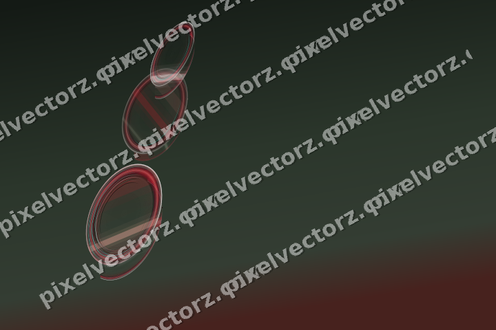 Abstract glass arc in red and pale lime