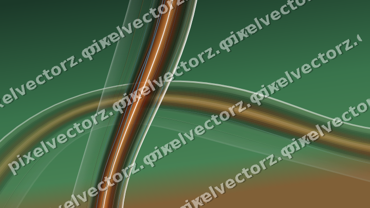 Abstract glass arc in dark green and orange