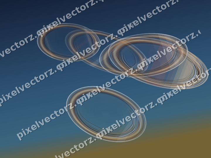 Abstract glass arc in dark blue and red
