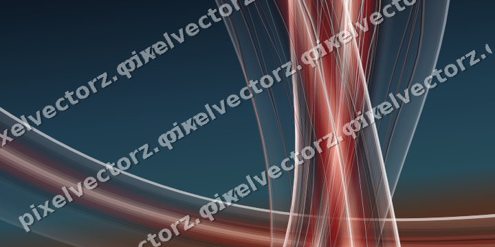Abstract glass arc in dark green and red