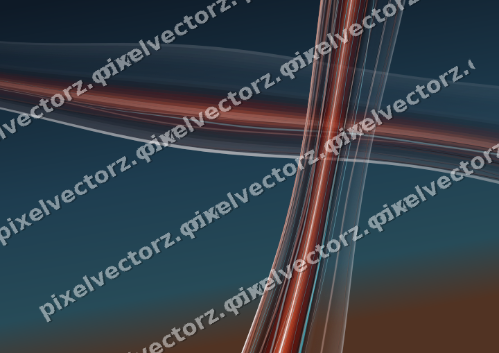 Abstract glass arc in cyan and red