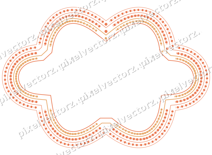 Dekorativer Zierrahmen in Rot und Orange mit Oval und Lappenrand
