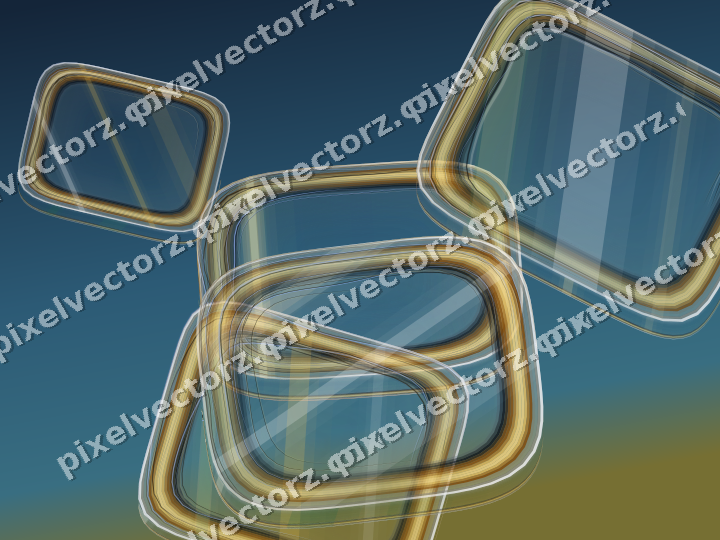 Abstract glass arc in amber and dark green
