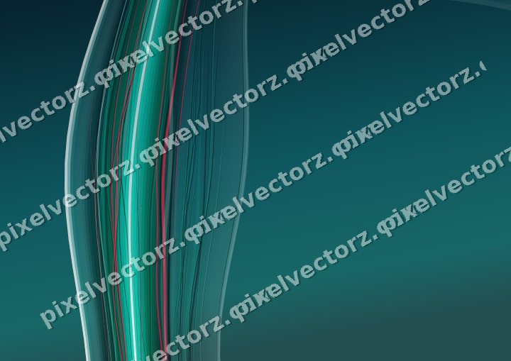 Abstract glass arc in cyan and teal