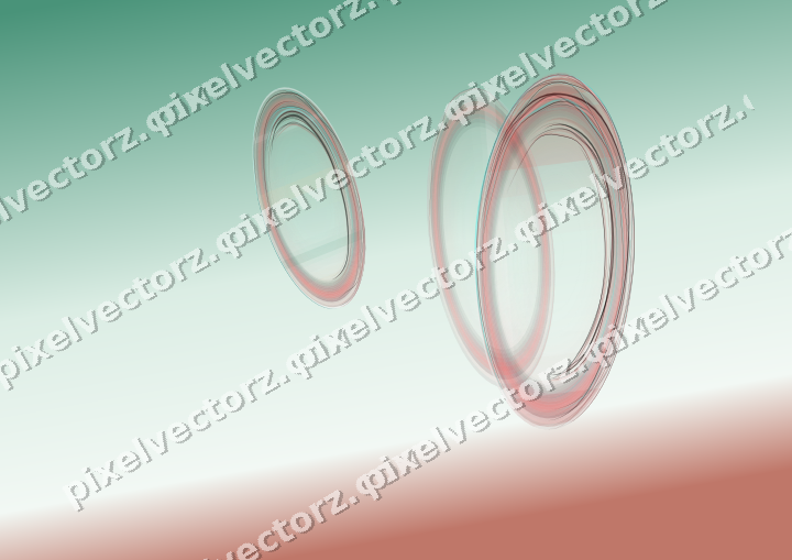 Abstract glass arc in dark red and dark green