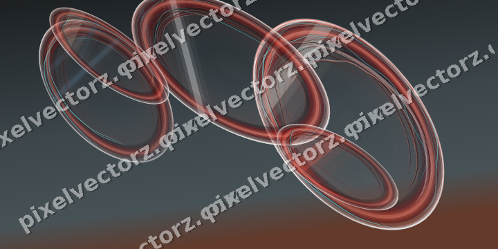 Abstract glass arc in red and pale amber